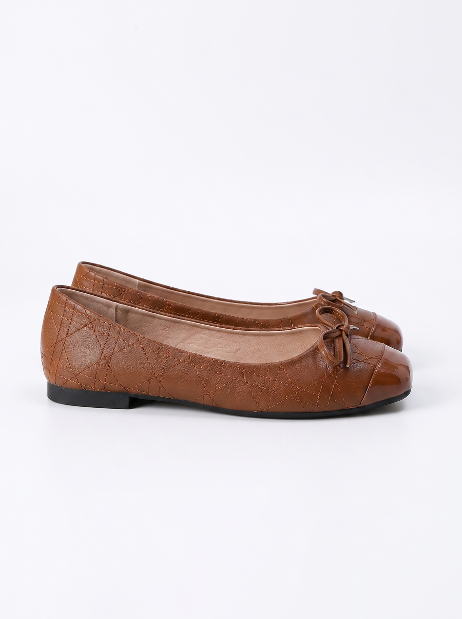 Queenie Patent Cap Toe Ballet Flats
