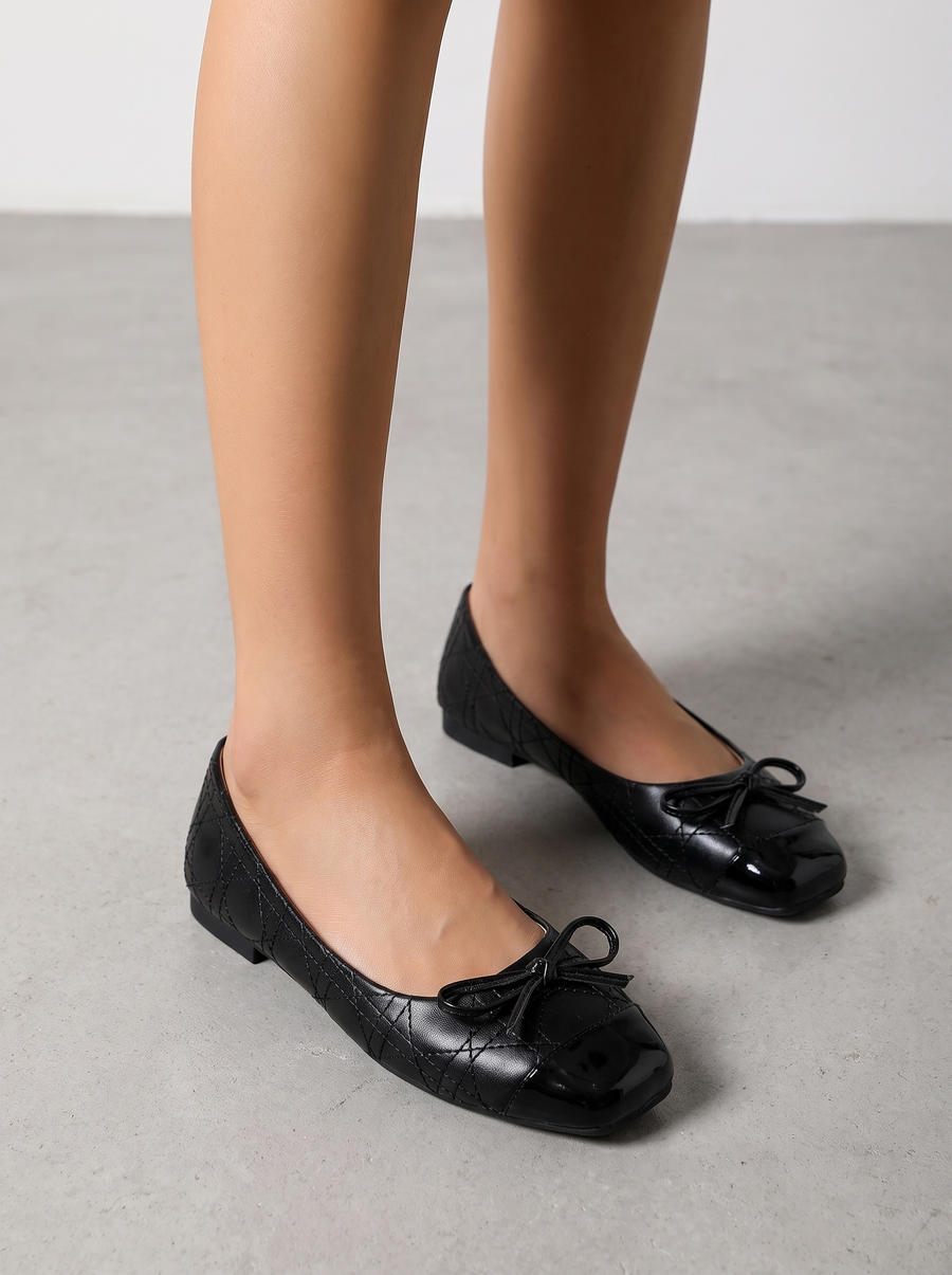 Queenie Patent Cap Toe Ballet Flats