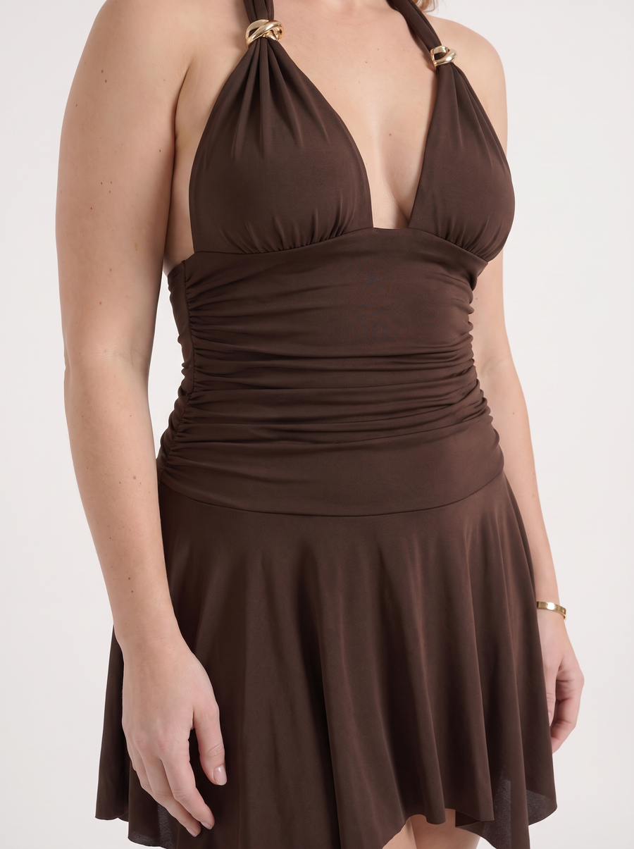 Averly Halter Neck Bodycon Mini Dress