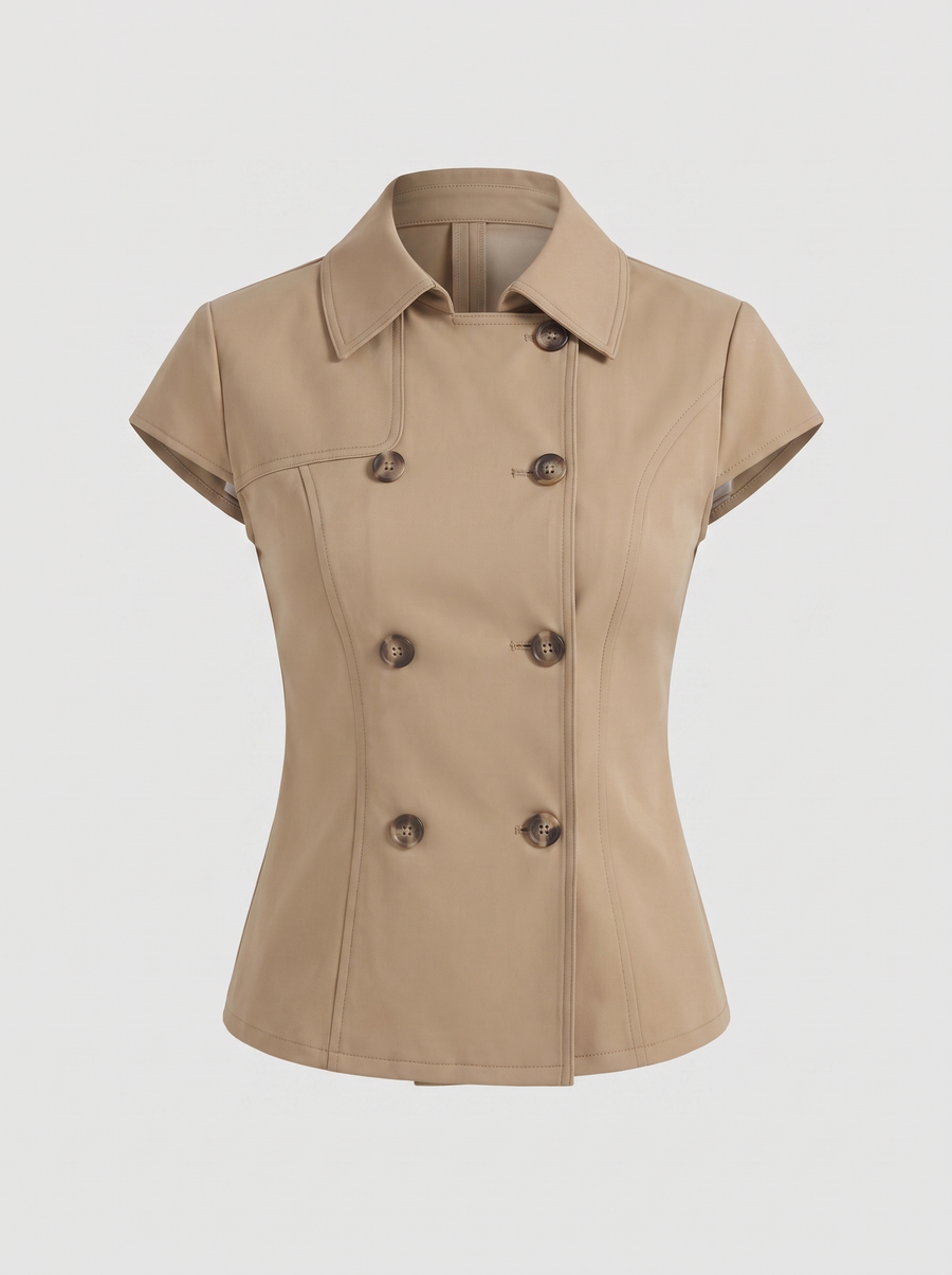 Marley Double Breasted Lapel Blouse