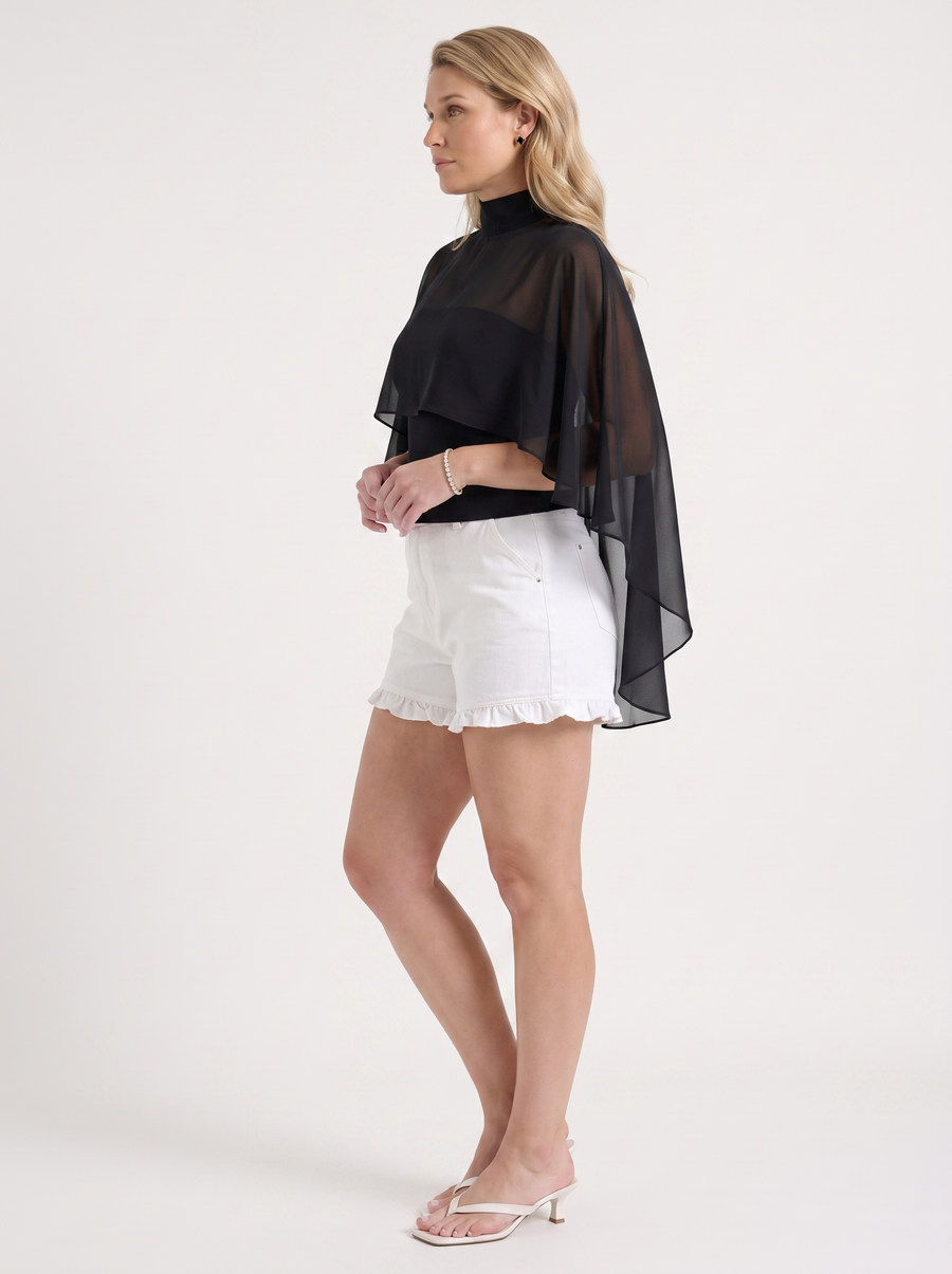 Alexa Sheer Cape Sleeve Top