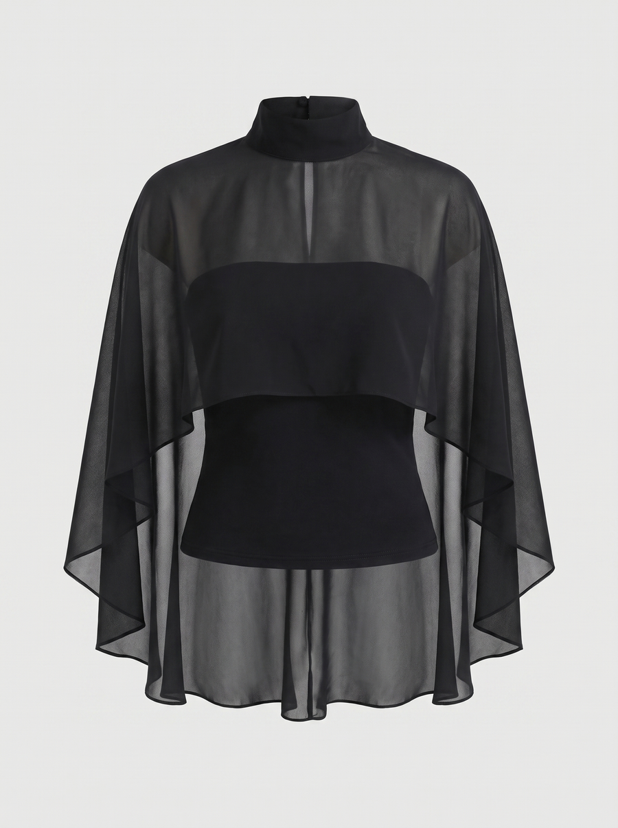 Alexa Sheer Cape Sleeve Top