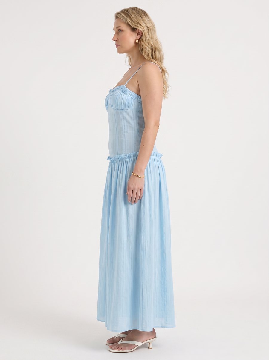Elena Ruched Bodice Spaghetti Strap Maxi Dress