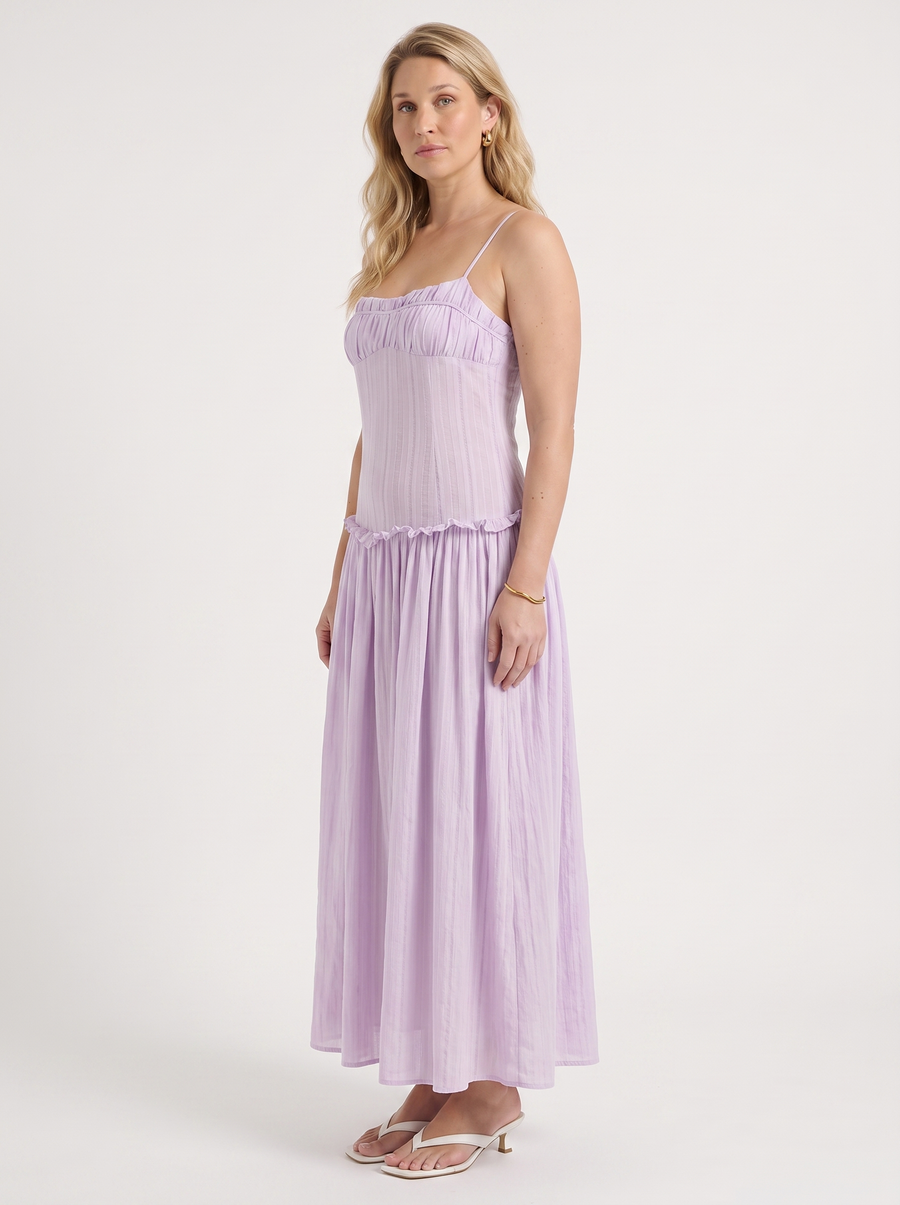 Elena Ruched Bodice Spaghetti Strap Maxi Dress