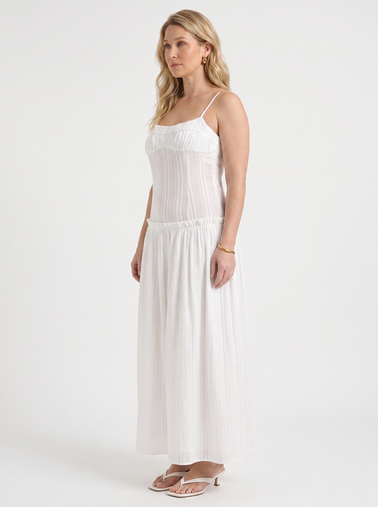 Elena Ruched Bodice Spaghetti Strap Maxi Dress