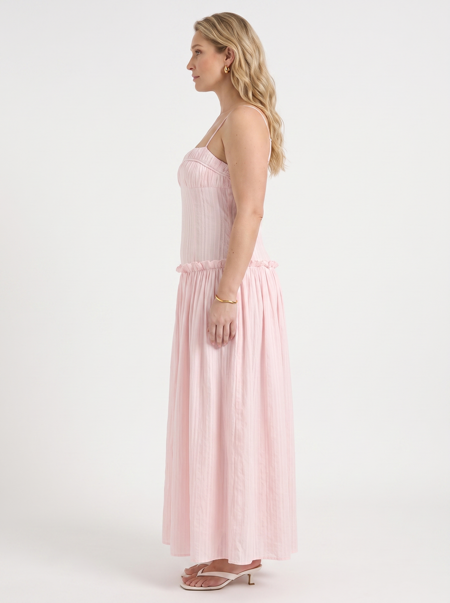 Elena Ruched Bodice Spaghetti Strap Maxi Dress