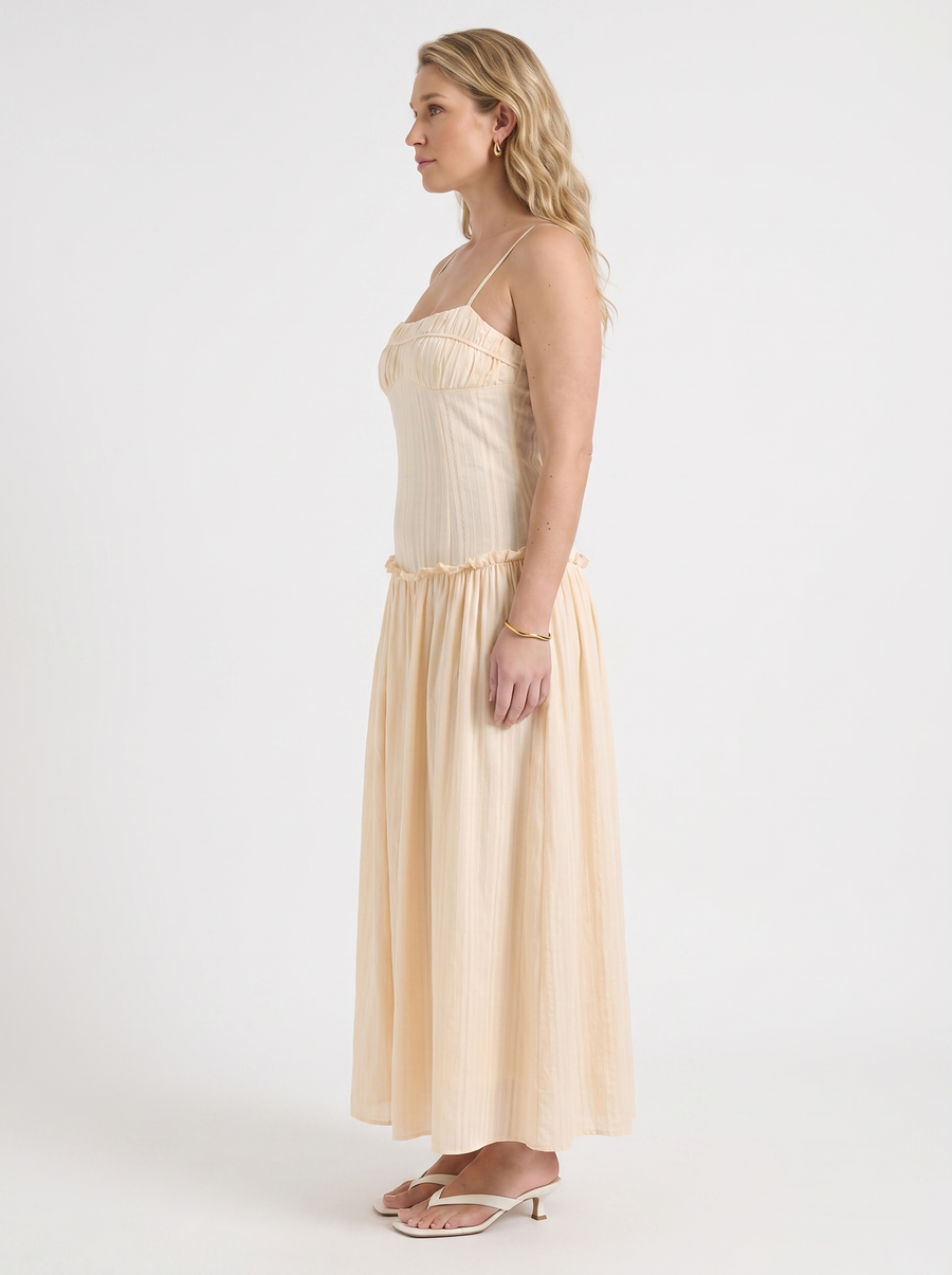 Elena Ruched Bodice Spaghetti Strap Maxi Dress