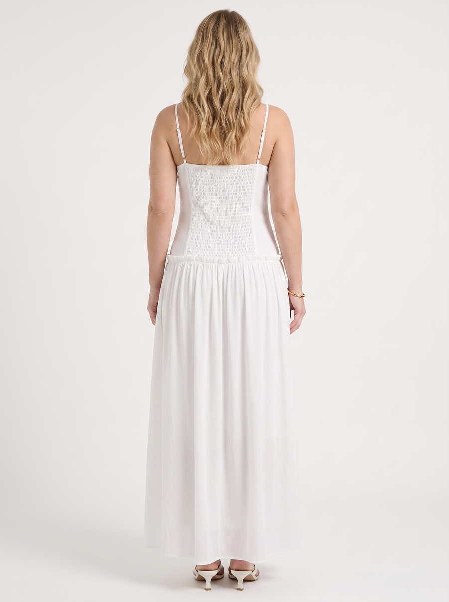 Elena Ruched Bodice Spaghetti Strap Maxi Dress