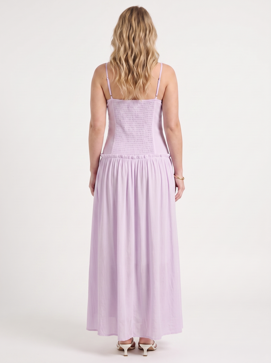 Elena Ruched Bodice Spaghetti Strap Maxi Dress