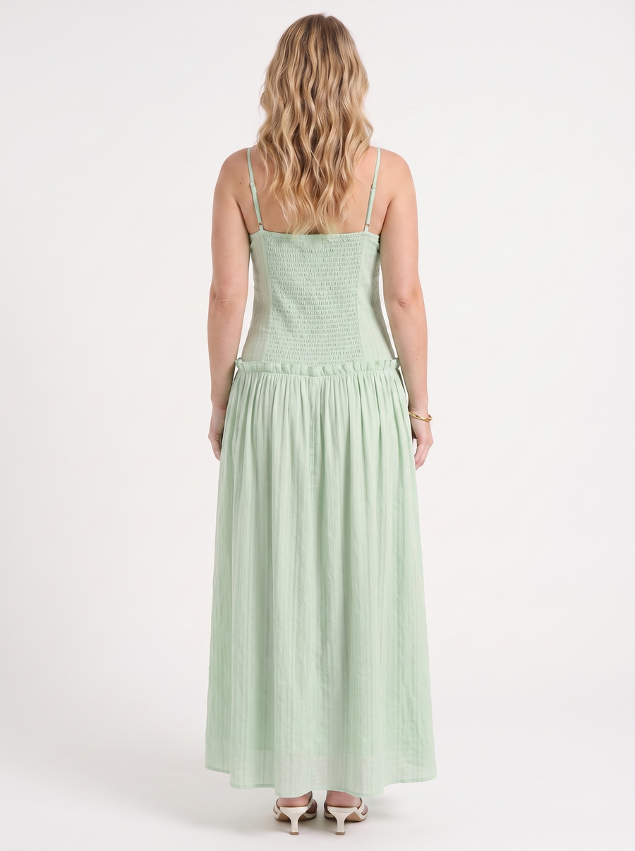 Elena Ruched Bodice Spaghetti Strap Maxi Dress