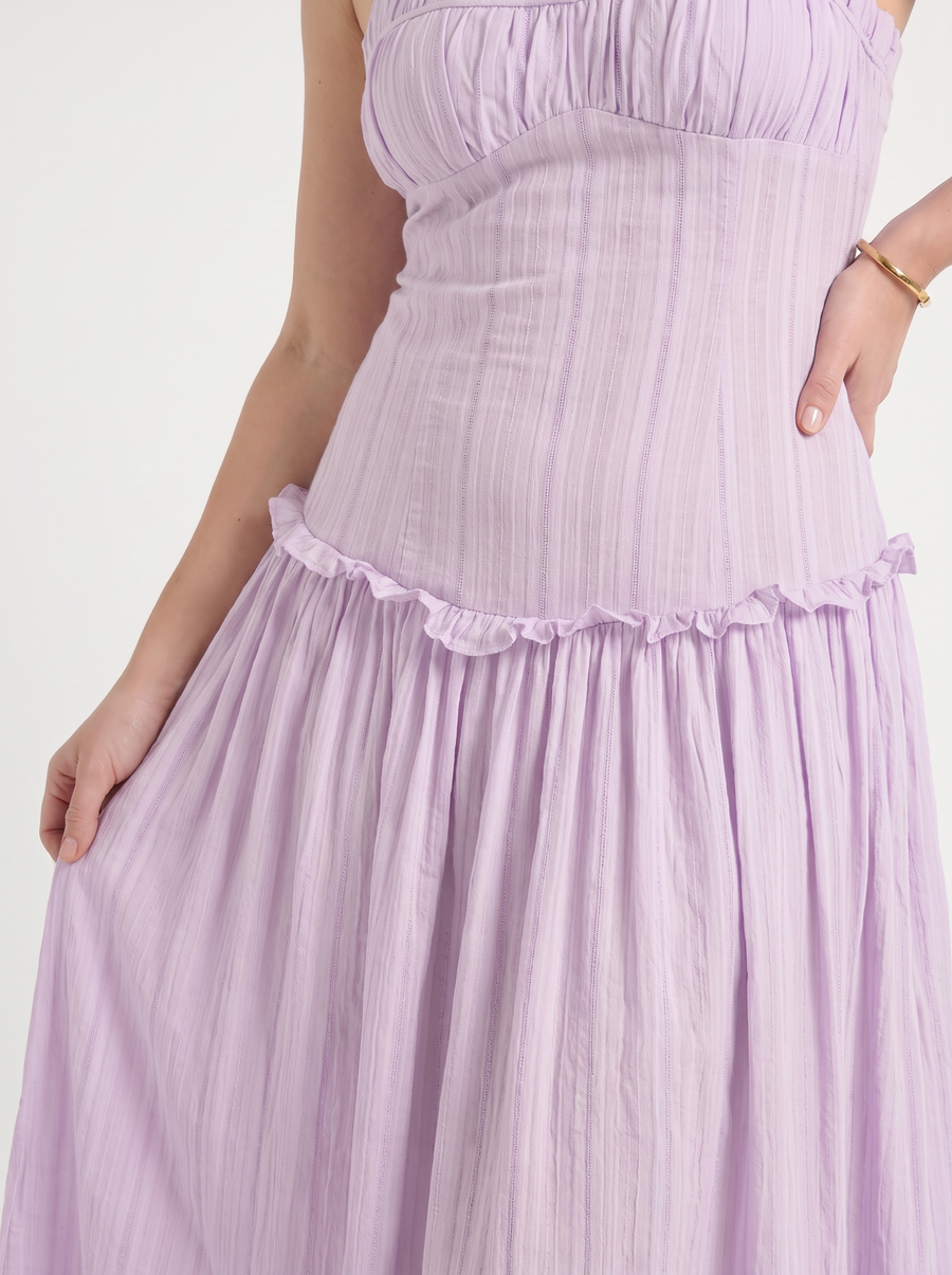 Elena Ruched Bodice Spaghetti Strap Maxi Dress
