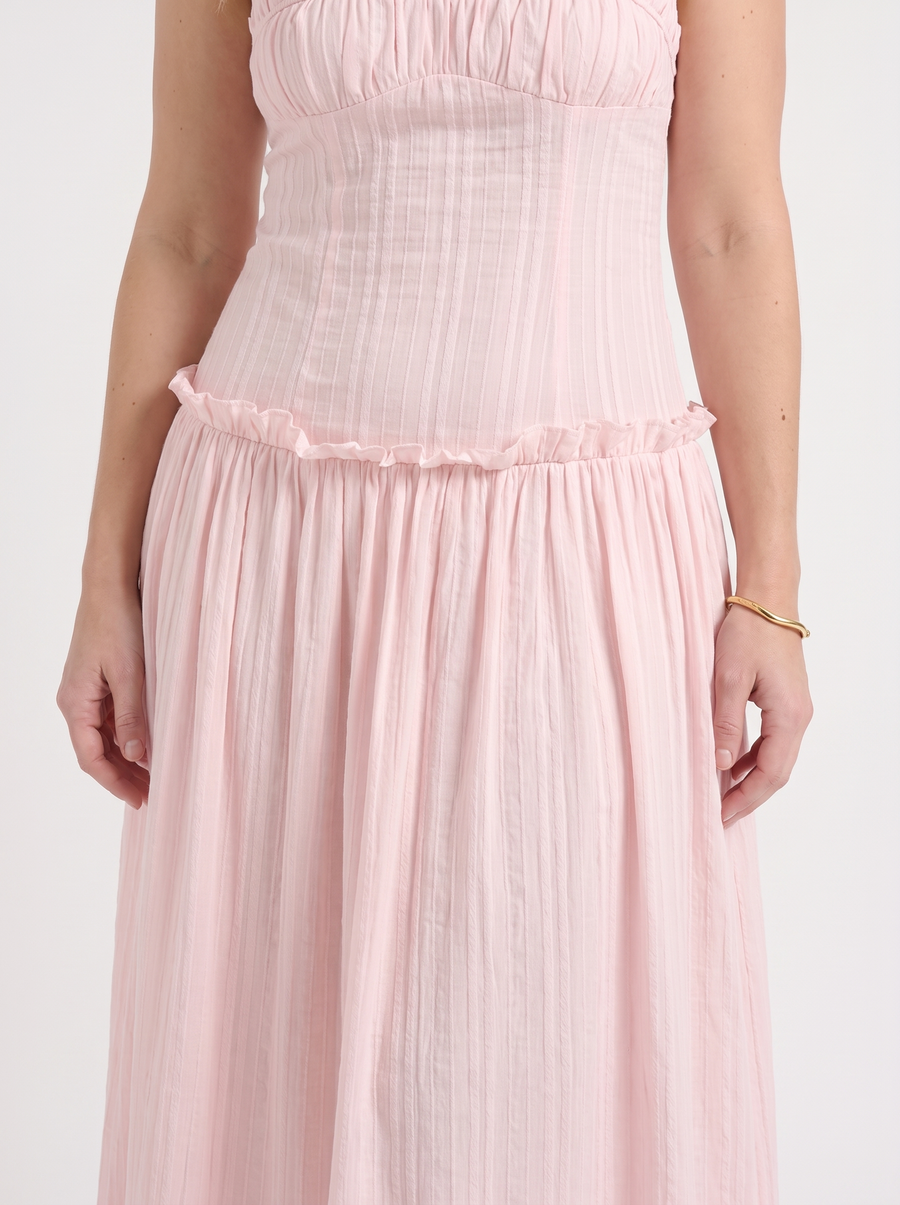 Elena Ruched Bodice Spaghetti Strap Maxi Dress
