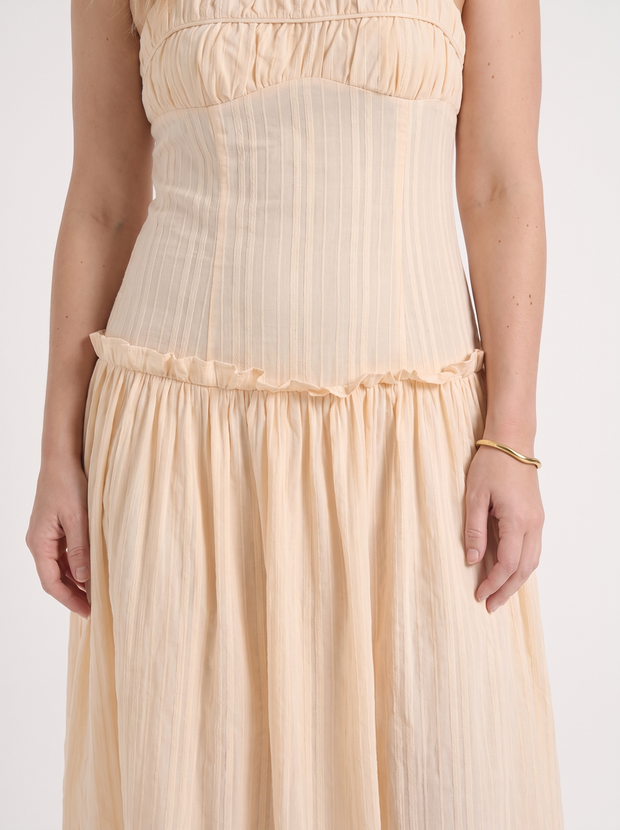 Elena Ruched Bodice Spaghetti Strap Maxi Dress
