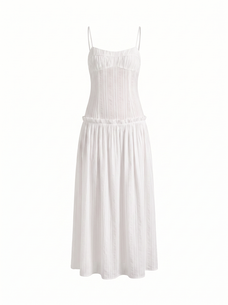 Elena Ruched Bodice Spaghetti Strap Maxi Dress