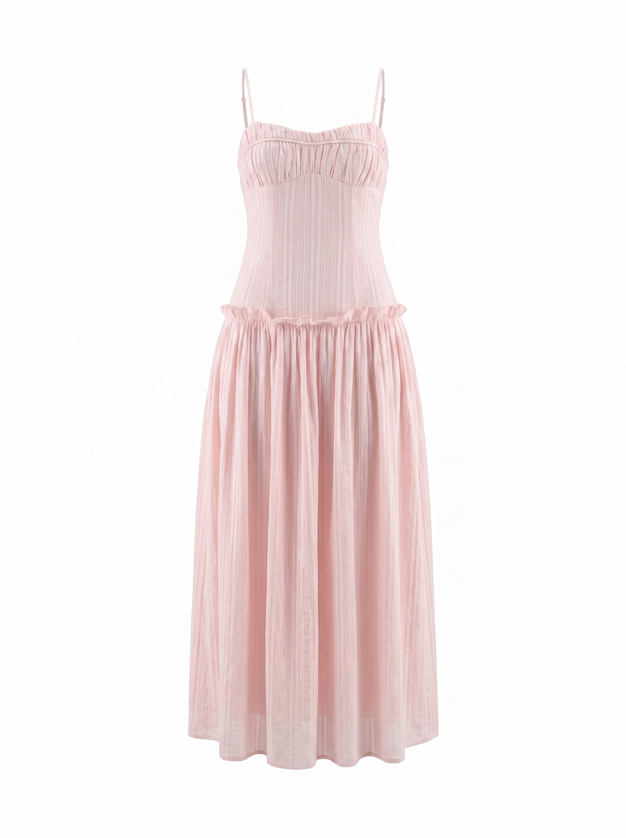 Elena Ruched Bodice Spaghetti Strap Maxi Dress