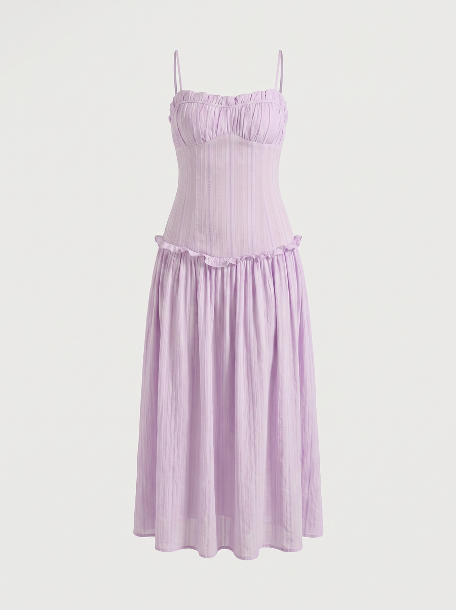 Elena Ruched Bodice Spaghetti Strap Maxi Dress