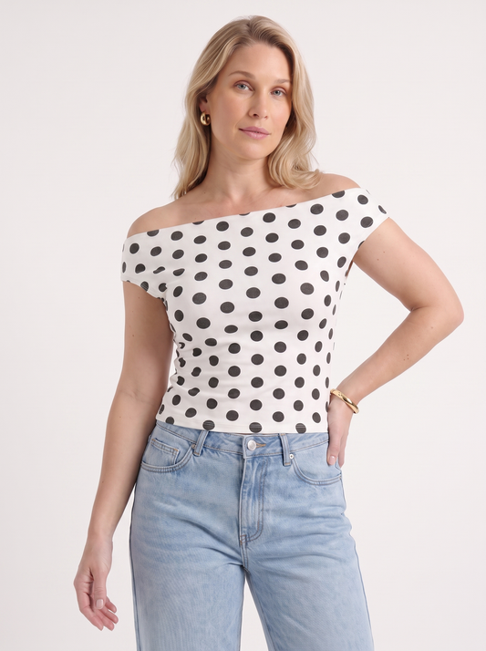 Brielle Printed Off Shoulder Top