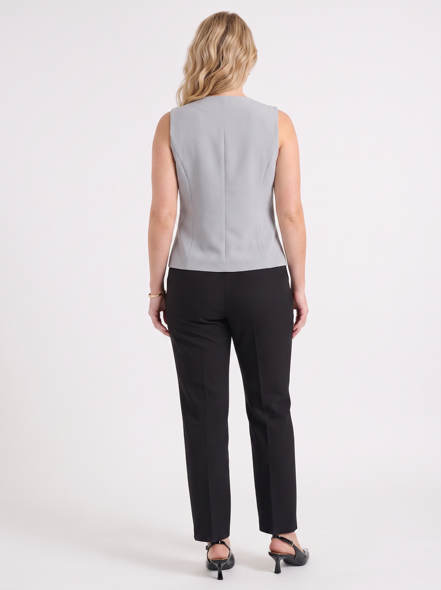 Cora V Neck Button Front Vest with Pockets