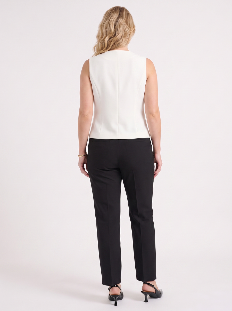Cora V Neck Button Front Vest with Pockets