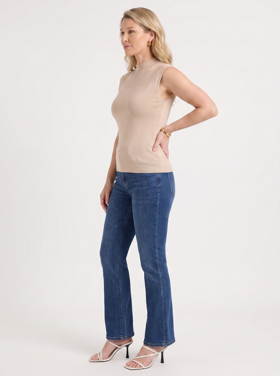 Gemma Mesh Panel Ribbed Top