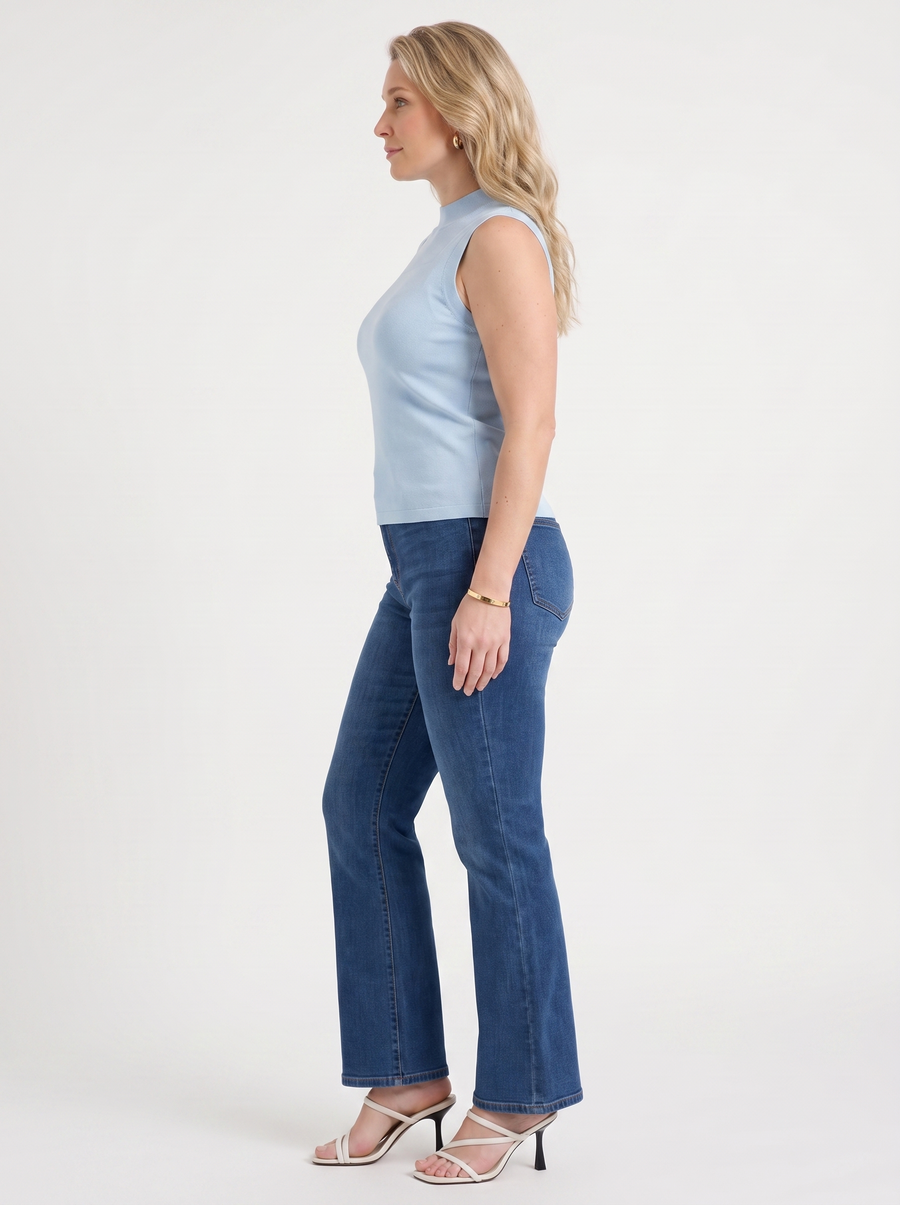 Gemma Mesh Panel Ribbed Top