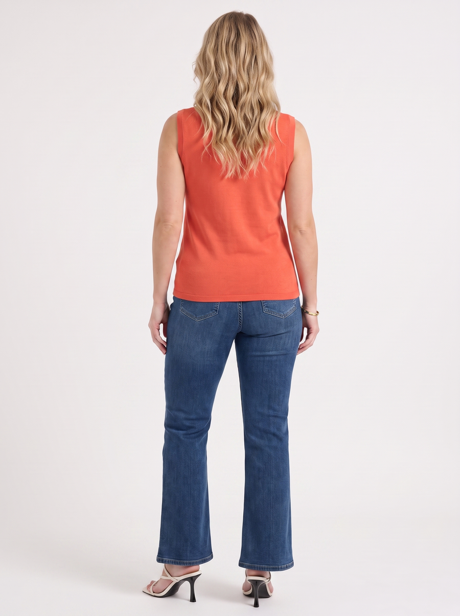Gemma Mesh Panel Ribbed Top