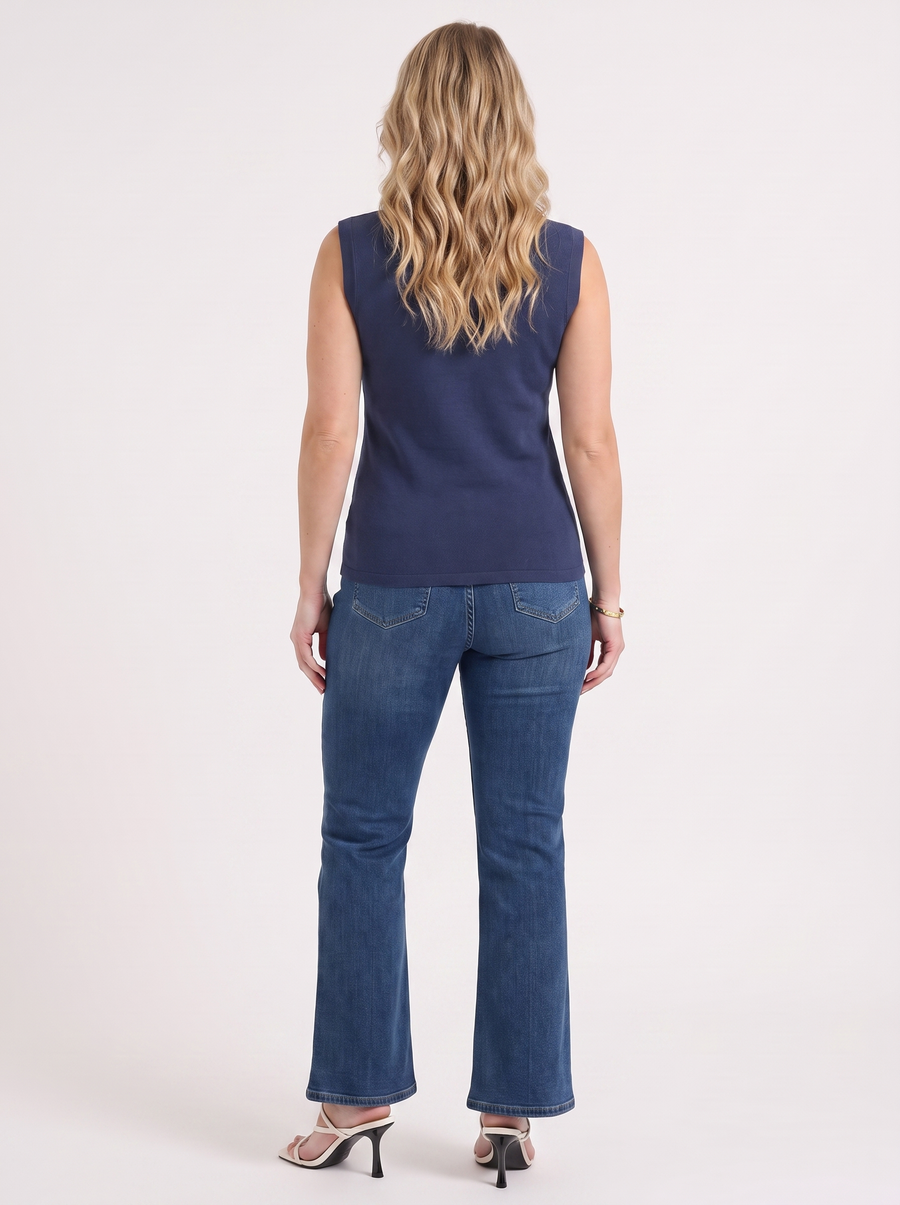 Gemma Mesh Panel Ribbed Top