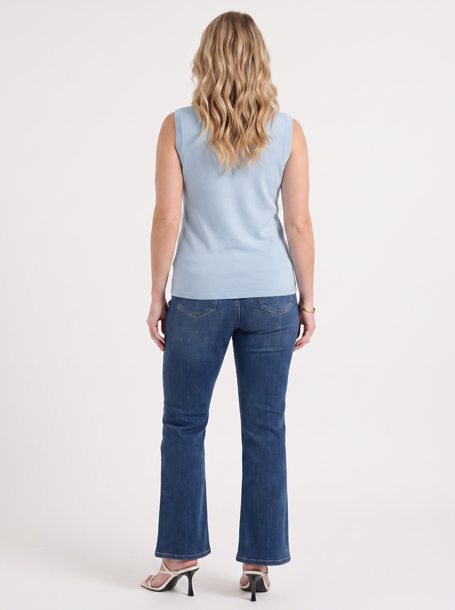 Gemma Mesh Panel Ribbed Top