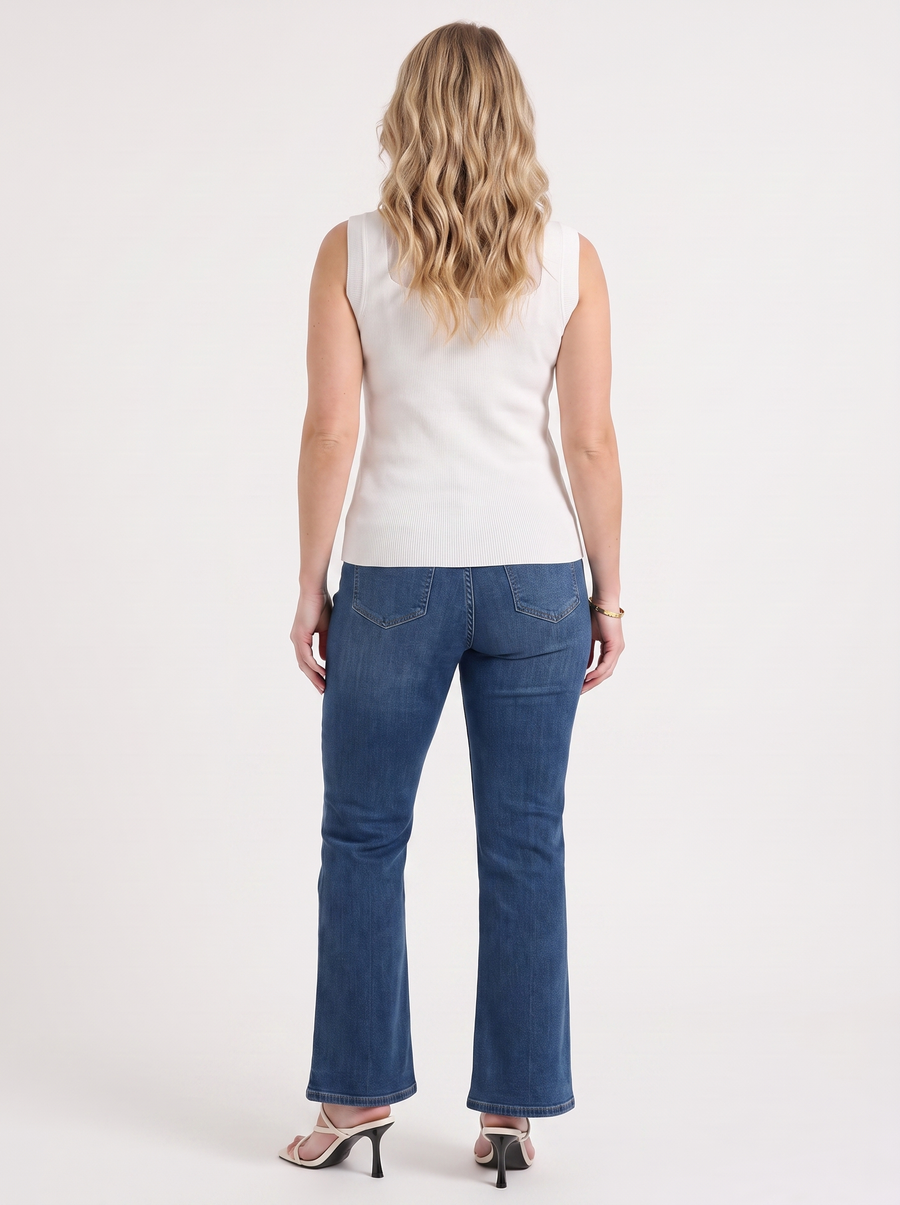 Gemma Mesh Panel Ribbed Top