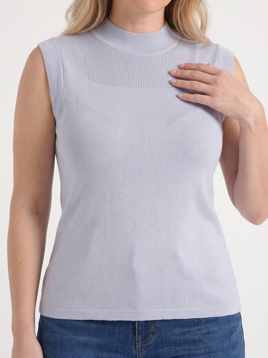 Gemma Mesh Panel Ribbed Top