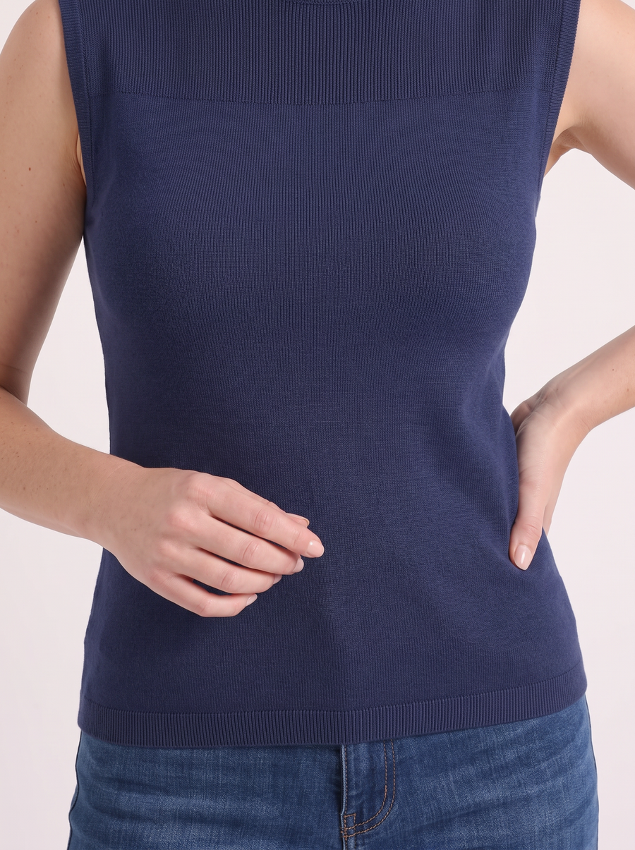 Gemma Mesh Panel Ribbed Top