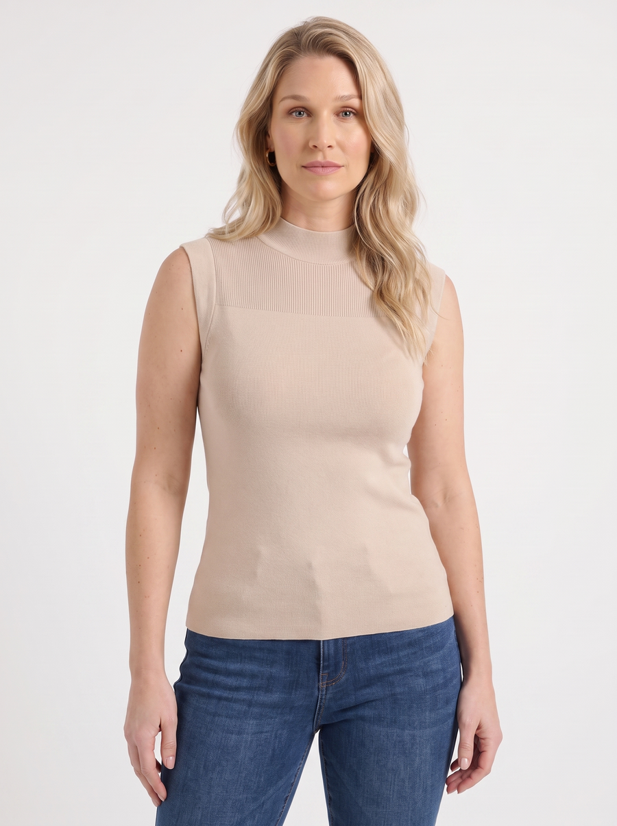 Gemma Mesh Panel Ribbed Top