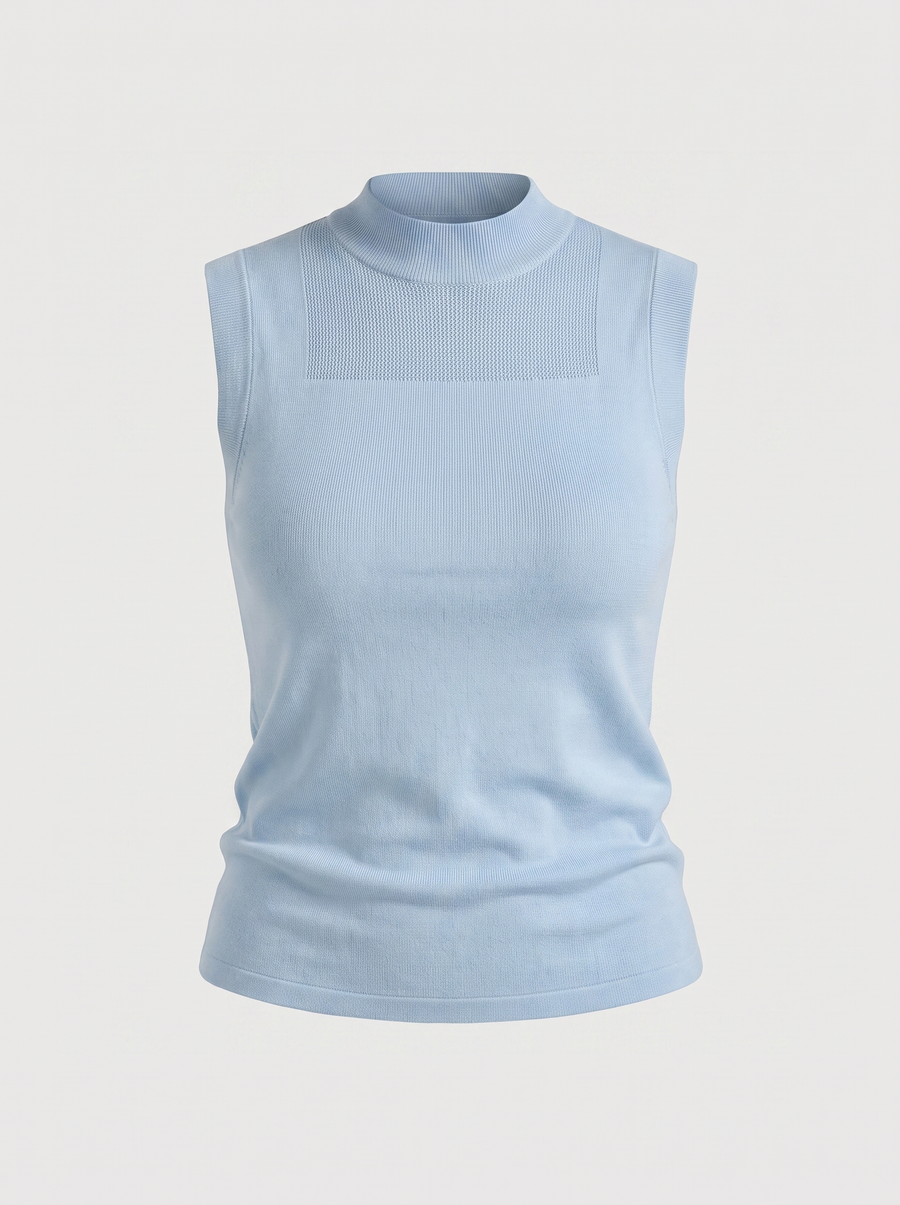 Gemma Mesh Panel Ribbed Top