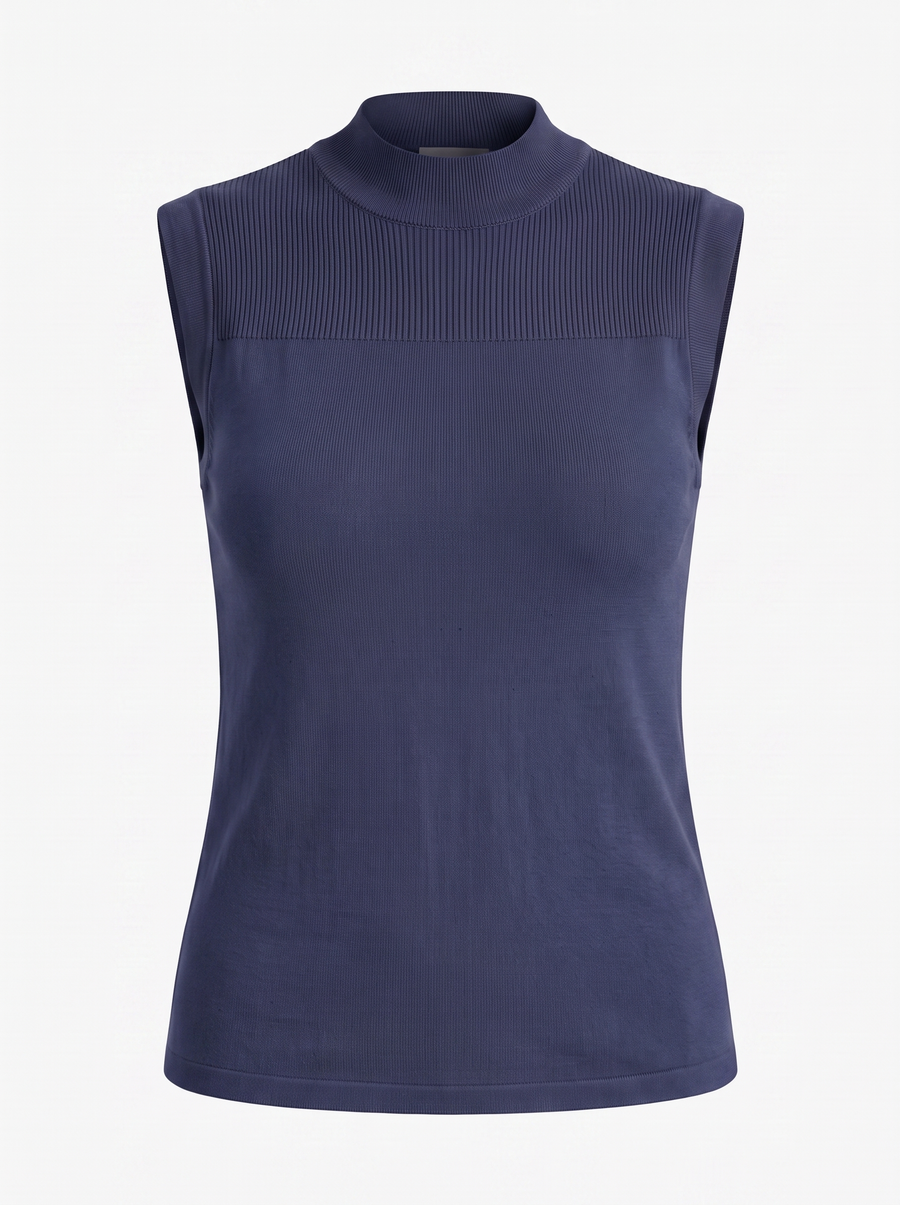 Gemma Mesh Panel Ribbed Top