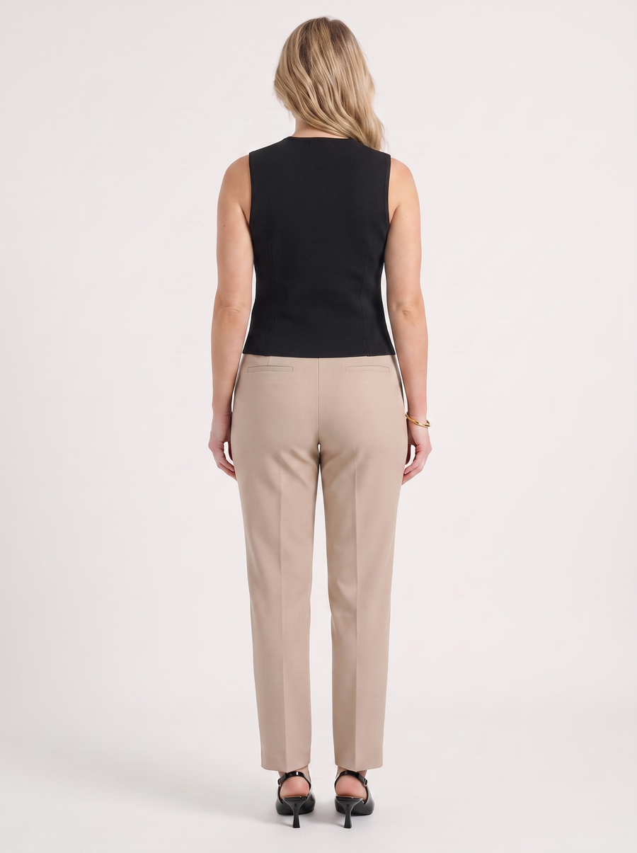 Misty Gold Button V Neck Vest