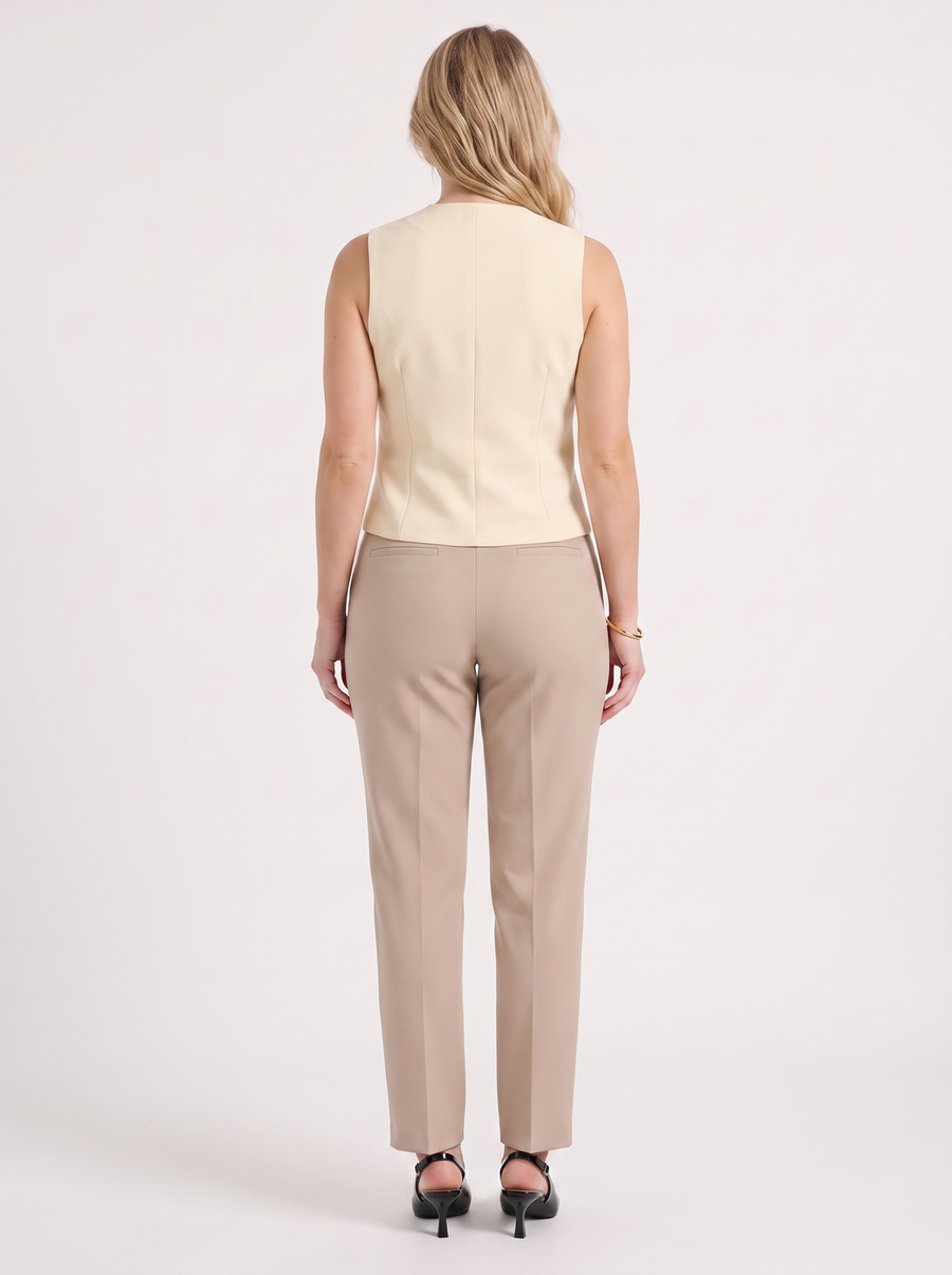Misty Gold Button V Neck Vest
