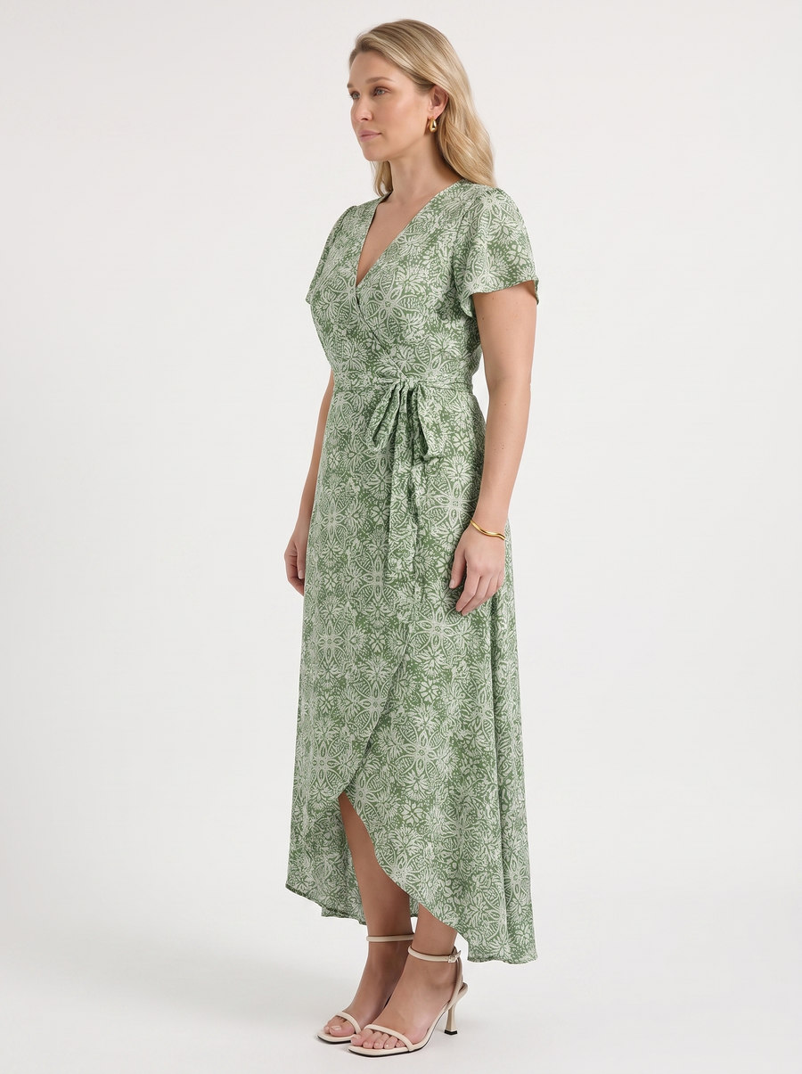 Sorina Graphic Print Wrap Maxi Dress