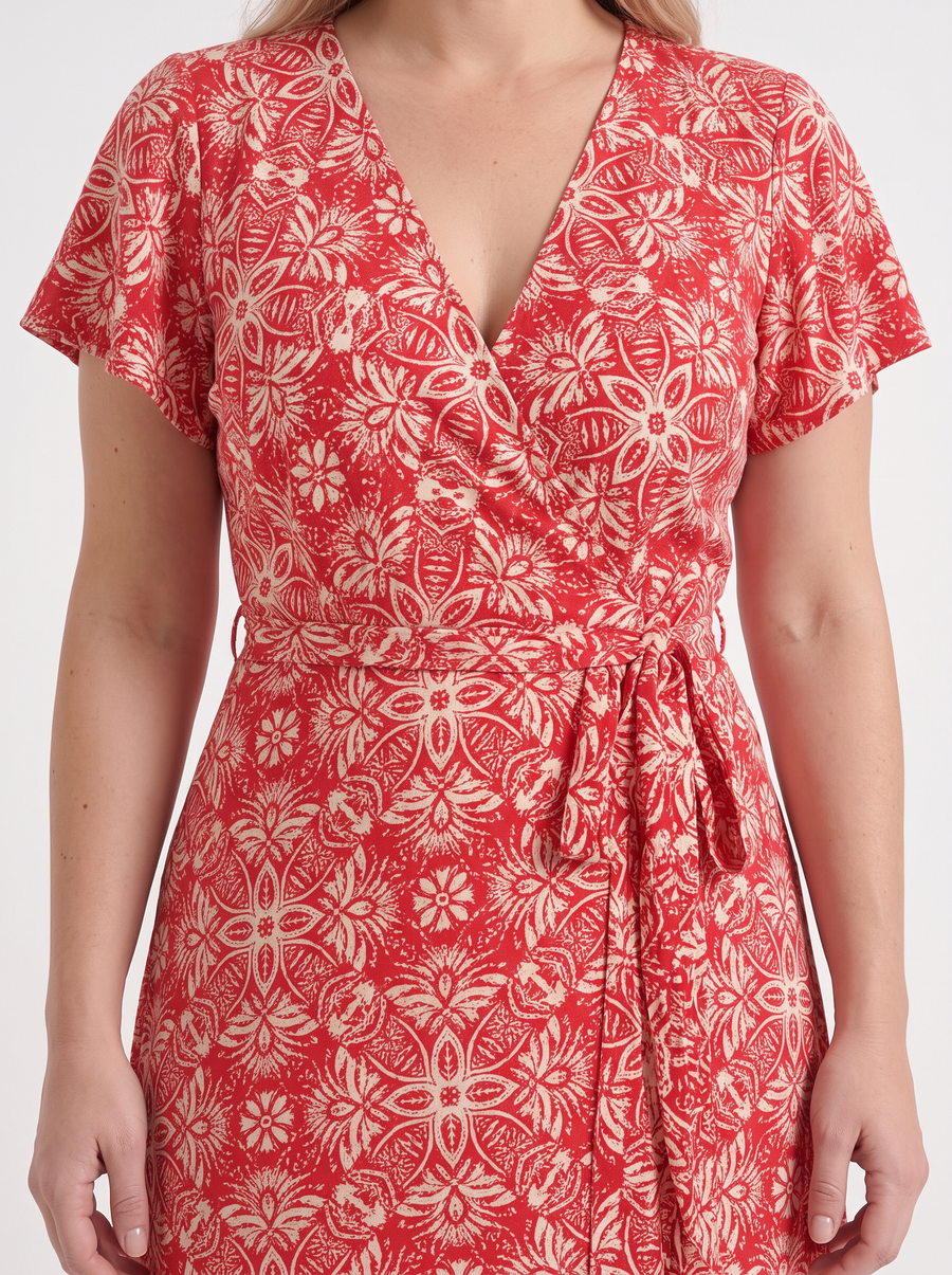 Sorina Graphic Print Wrap Maxi Dress