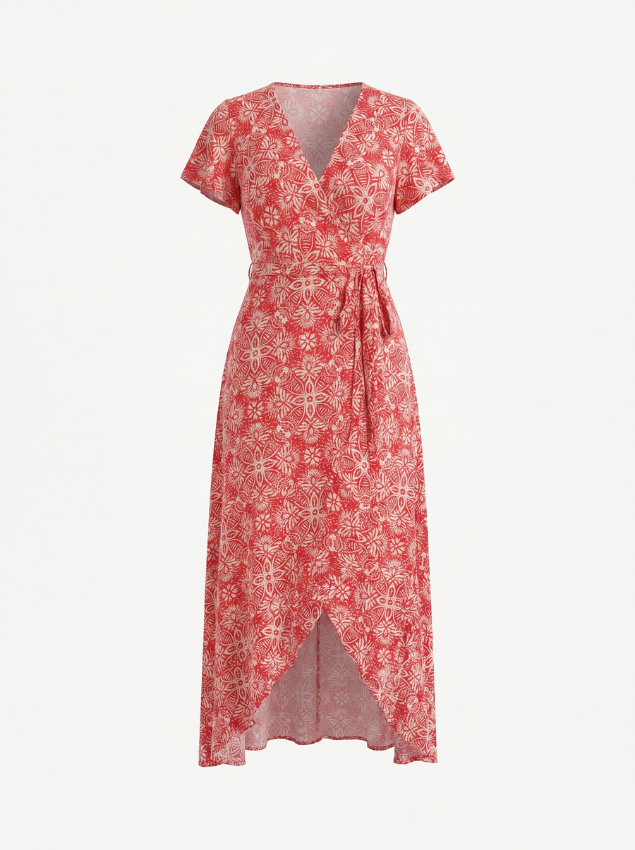 Sorina Graphic Print Wrap Maxi Dress