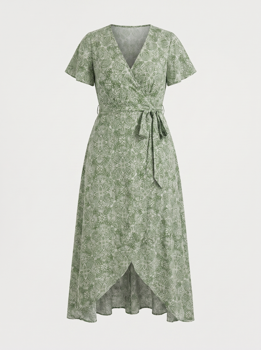 Sorina Graphic Print Wrap Maxi Dress