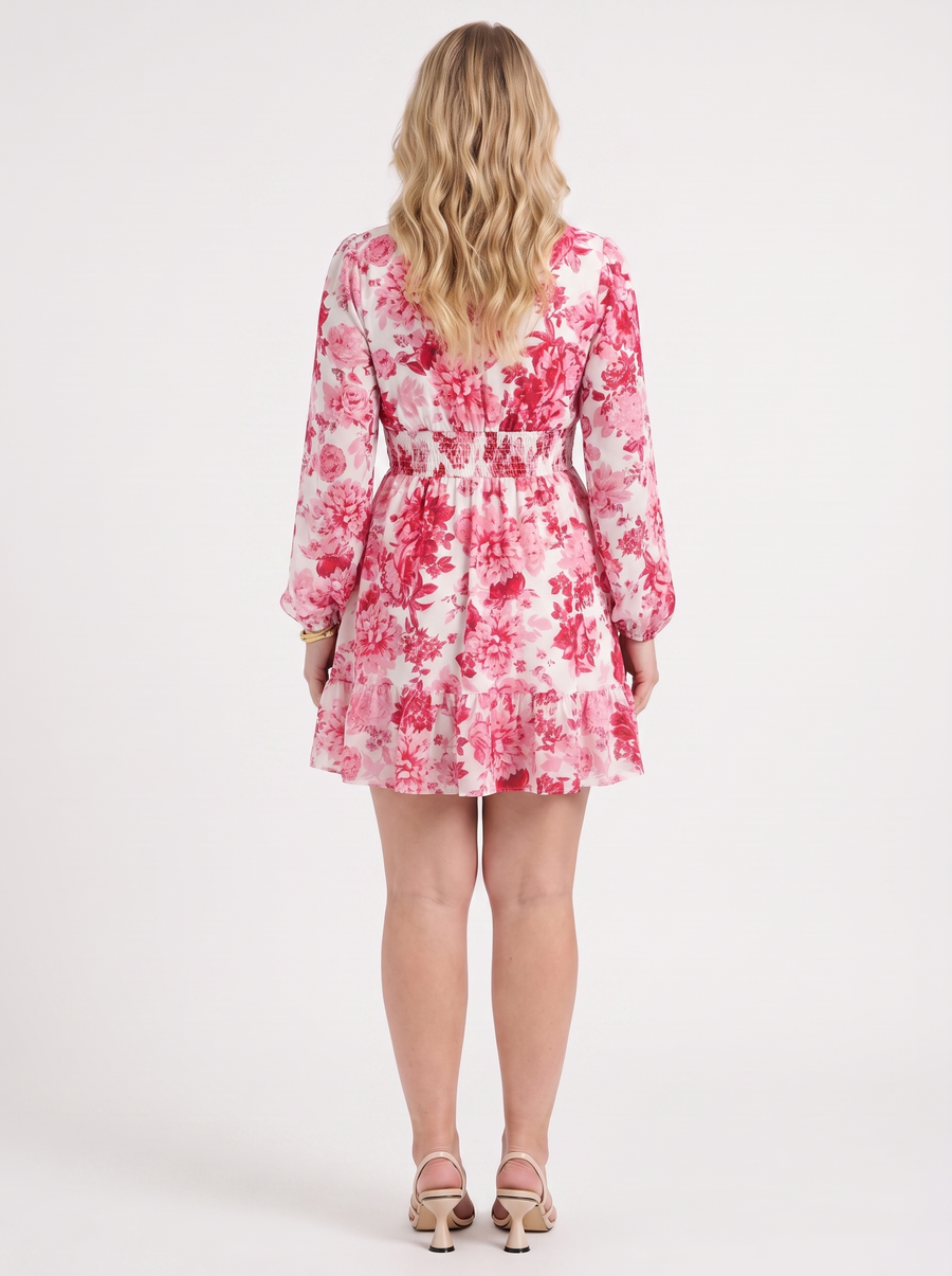 Kai Floral Balloon Sleeve Mini Dress