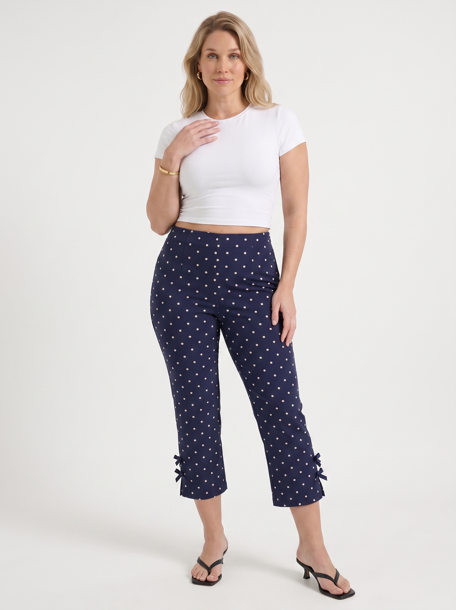 Jill Bow Detail Capri Pants