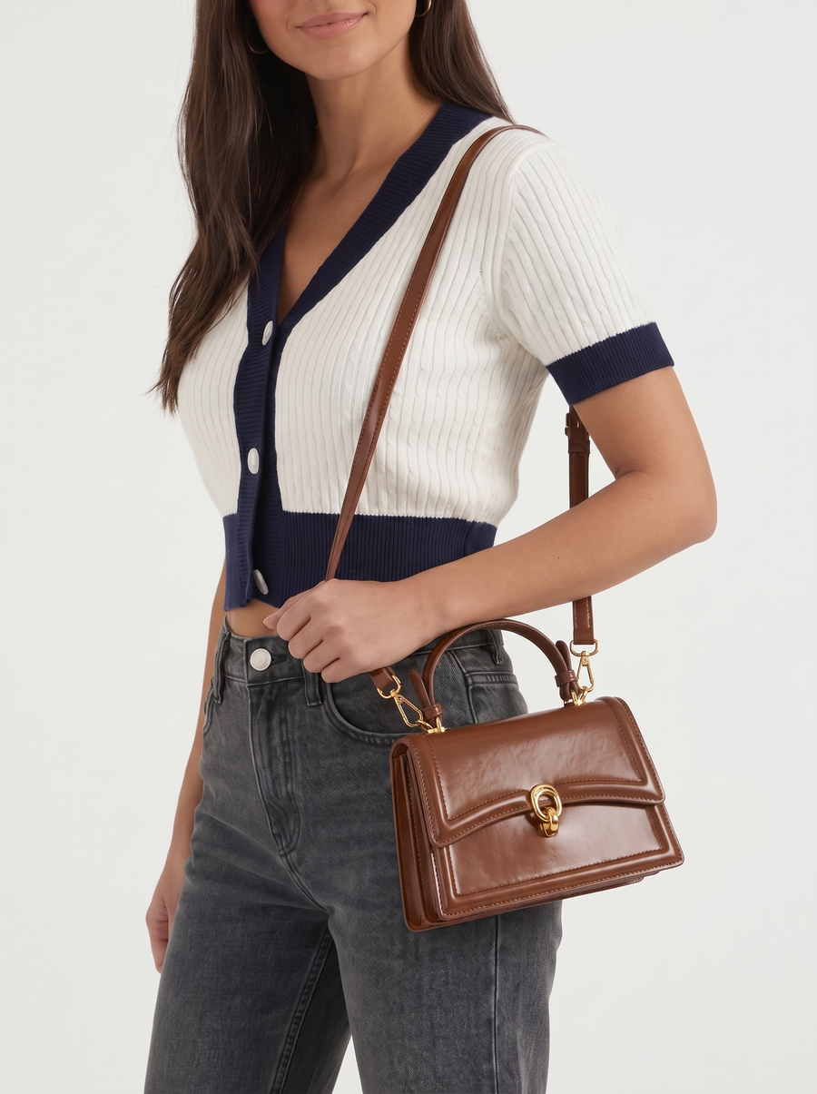 Sabella Gold Ring Flap Handbag