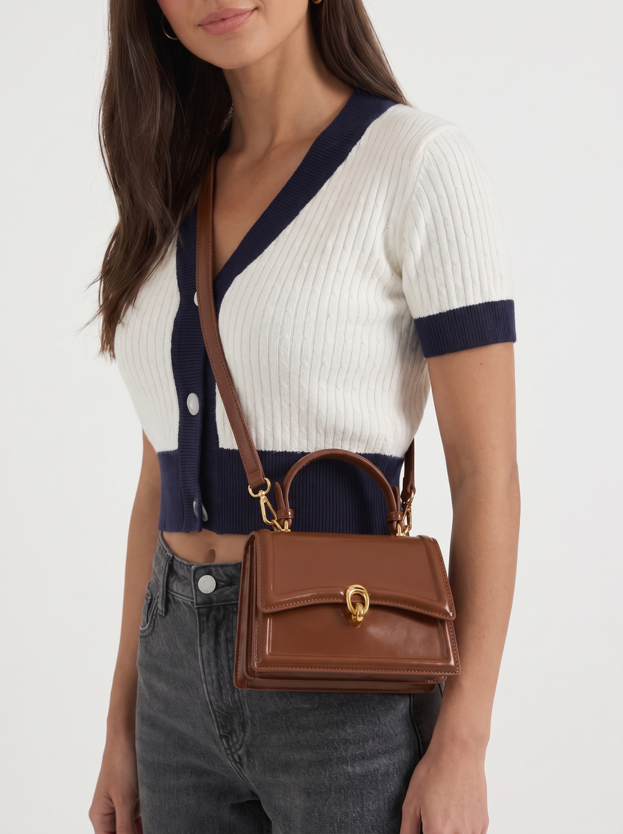 Sabella Gold Ring Flap Handbag