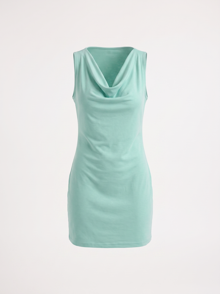Leela Cowl Neck Sleeveless Mini Dress