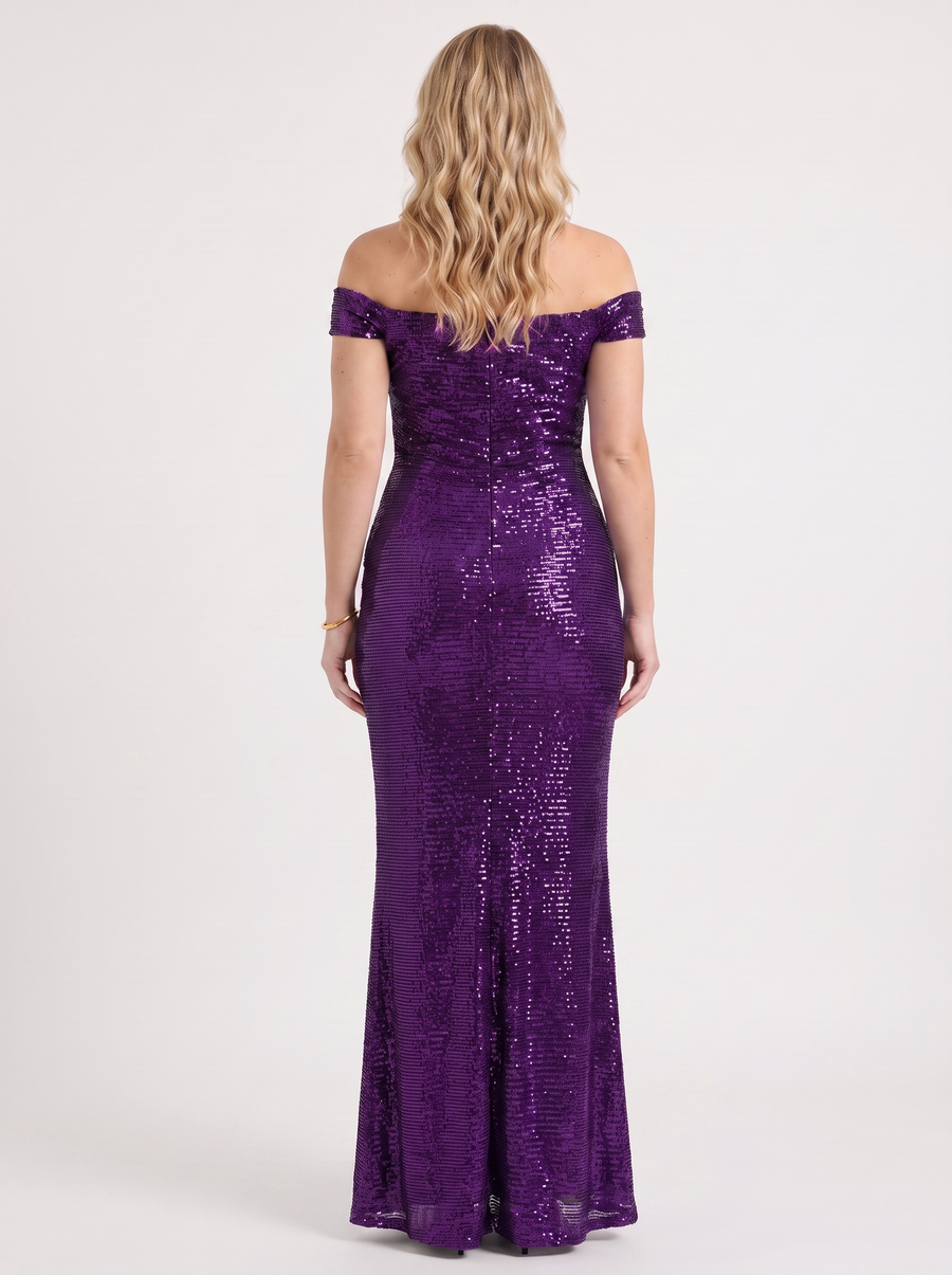 Noa Off Shoulder Sequin Maxi Dress
