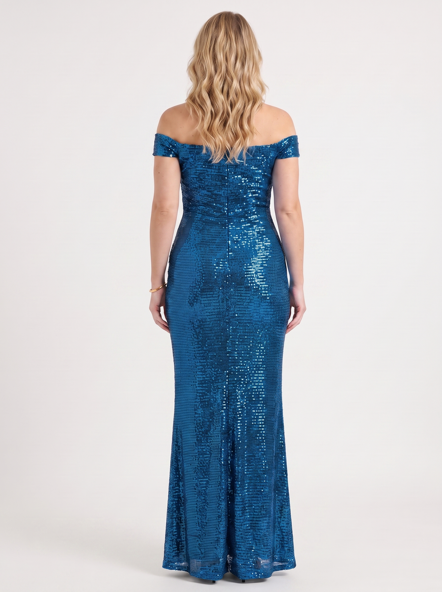 Noa Off Shoulder Sequin Maxi Dress