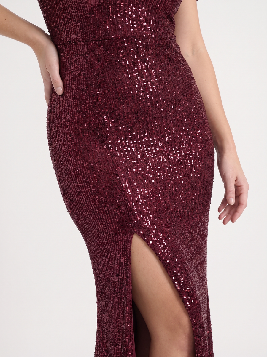 Noa Off Shoulder Sequin Maxi Dress