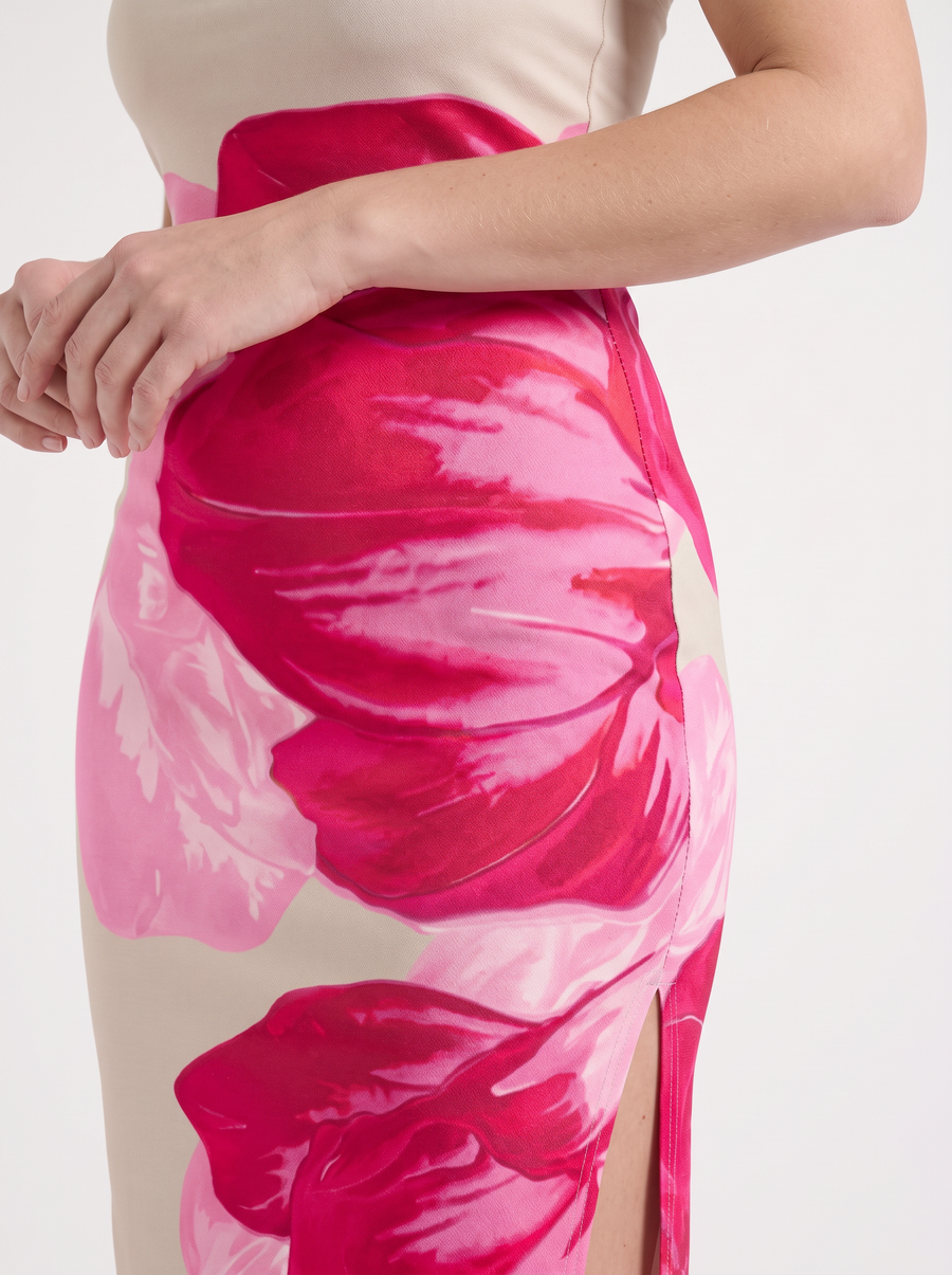 Quincy Strapless Printed Maxi Dress with Slit