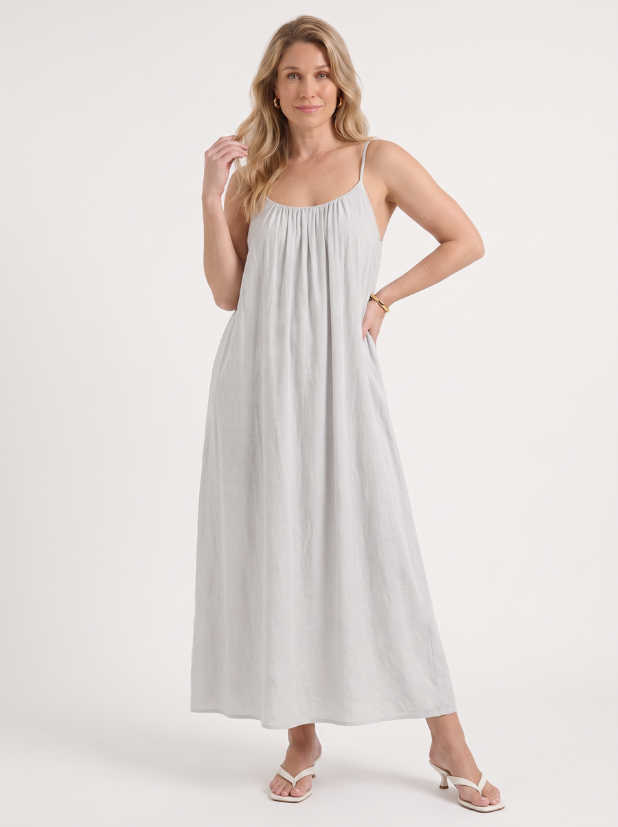 Darcy Ruched Neck Loose Maxi Dress